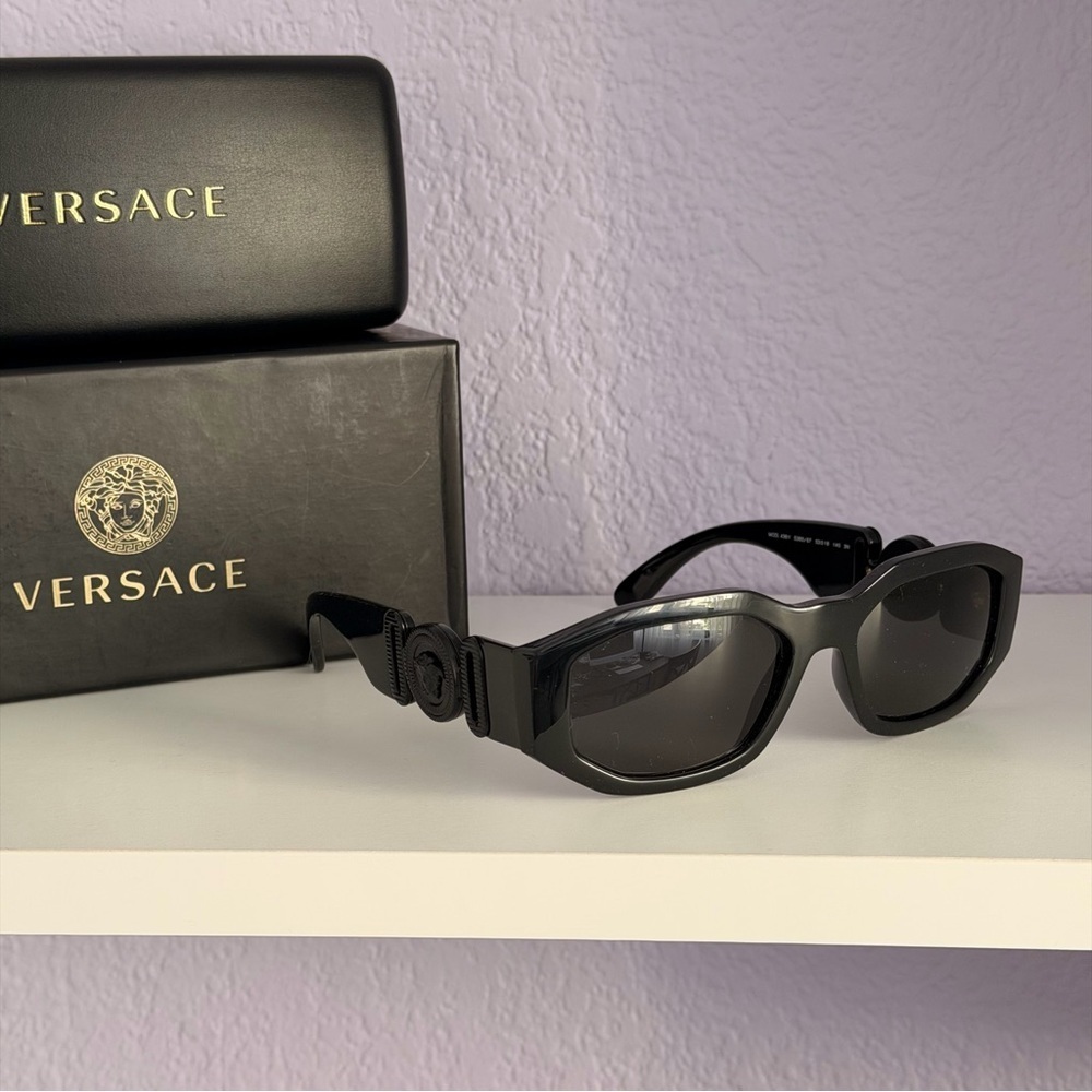New! Versace Glossy Black Sunglasses Mod.4361 5360/87, Authentic